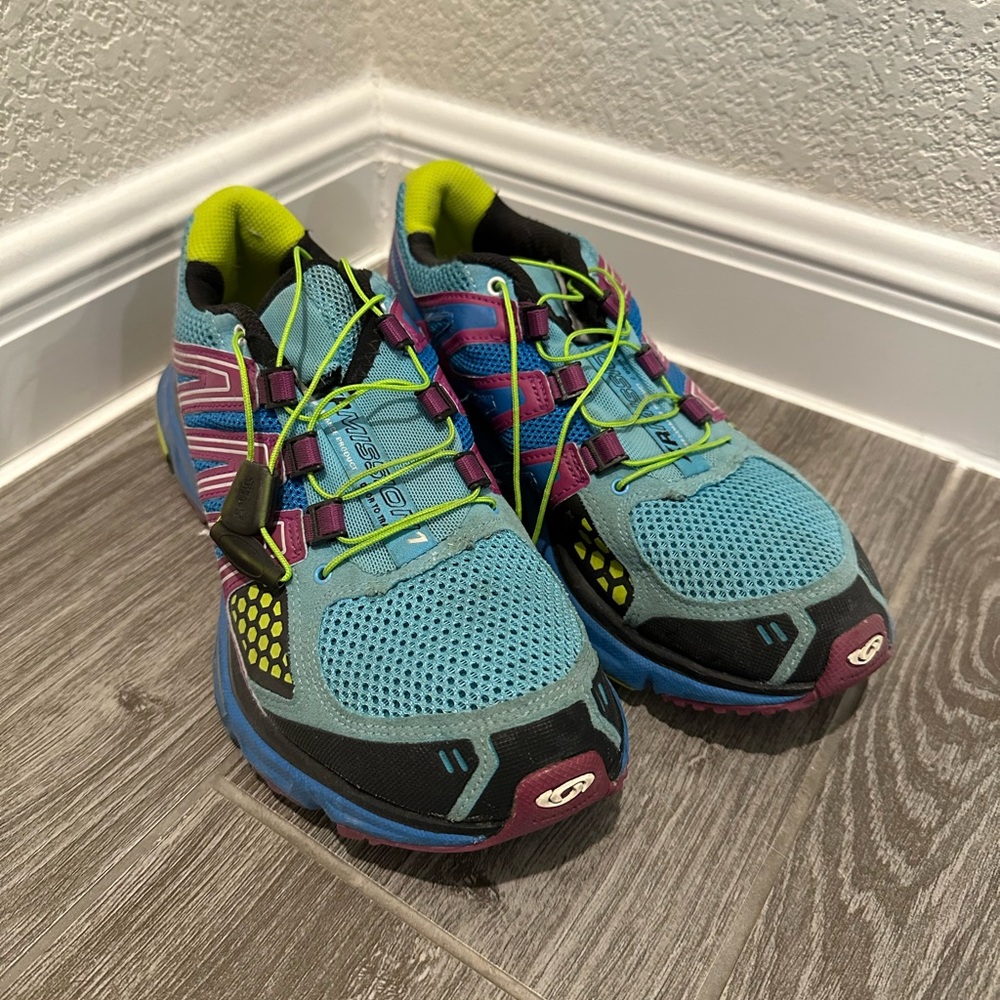 Colorful Salomon Trail Running Shoes women’s size 7.5
